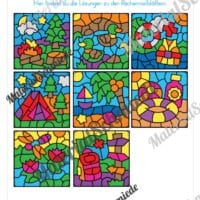 8 Rechenmalblätter zum Sommer: Kleines Einmaleins (Vorschau 09)