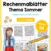 8 Rechenmalblätter Sommer: Kleines 1x1 [Digital]