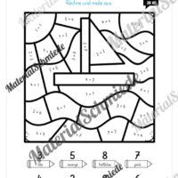 8 Rechenmalblätter zum Sommer im Zahlenraum bis 10 (Vorschau 03)
