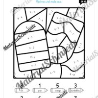 8 Rechenmalblätter zum Sommer im Zahlenraum bis 10 (Vorschau 04)