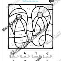 8 Rechenmalblätter zum Sommer im Zahlenraum bis 10 (Vorschau 05)