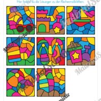 8 Rechenmalblätter zum Sommer im Zahlenraum bis 10 (Vorschau 09)