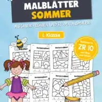 8 Rechenmalblätter zum Sommer im Zahlenraum bis 10