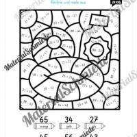 8 Rechenmalblätter zum Sommer im Zahlenraum bis 100 (Vorschau 05)