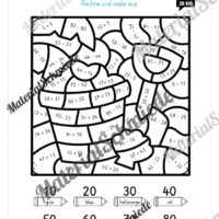8 Rechenmalblätter zum Sommer im Zahlenraum bis 100 (Vorschau 08)