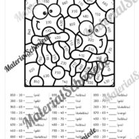 8 Rechenmalblätter zum Sommer im Zahlenraum bis 1.000 (Vorschau 03)