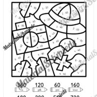 8 Rechenmalblätter zum Sommer im Zahlenraum bis 1.000 (Vorschau 06)