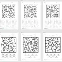 8 Rechenmalblätter zum Sommer im Zahlenraum bis 1.000 (Überblick)