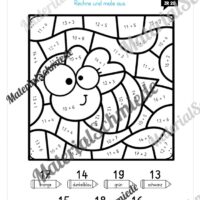 8 Rechenmalblätter zum Sommer im Zahlenraum 20 (Vorschau 01)