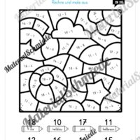 8 Rechenmalblätter zum Sommer im Zahlenraum 20 (Vorschau 03)