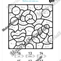 8 Rechenmalblätter zum Sommer im Zahlenraum 20 (Vorschau 06)