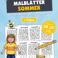 8 Rechenmalblätter Sommer: Zahlenraum 20