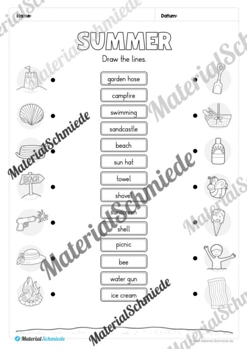 Arbeitsheft Sommer/Summer auf Englisch (Arbeitsblatt 06)
