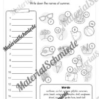 Arbeitsheft Sommer/Summer auf Englisch (Arbeitsblatt 12)