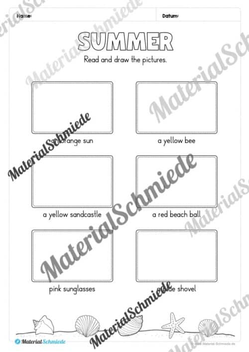 Arbeitsheft Sommer/Summer auf Englisch (Arbeitsblatt 15)