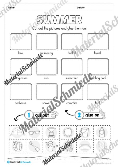 Arbeitsheft Sommer/Summer auf Englisch (Arbeitsblatt 21)