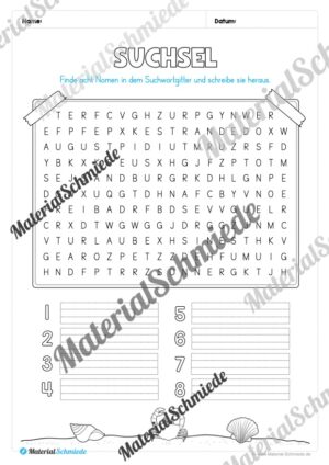 Arbeitsheft Wortarten – Thema Sommer (Arbeitsblatt 03)