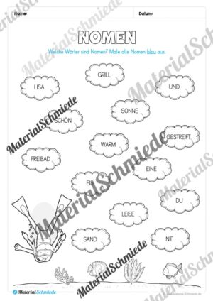 Arbeitsheft Wortarten – Thema Sommer (Arbeitsblatt 04)