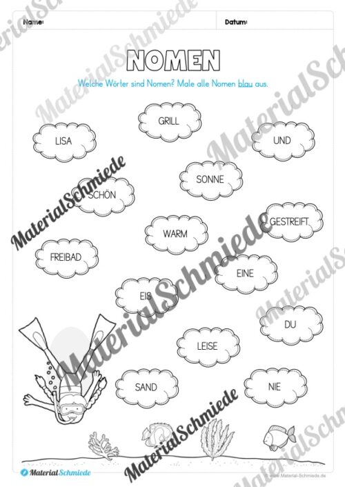 Arbeitsheft Wortarten - Thema Sommer (Arbeitsblatt 04)