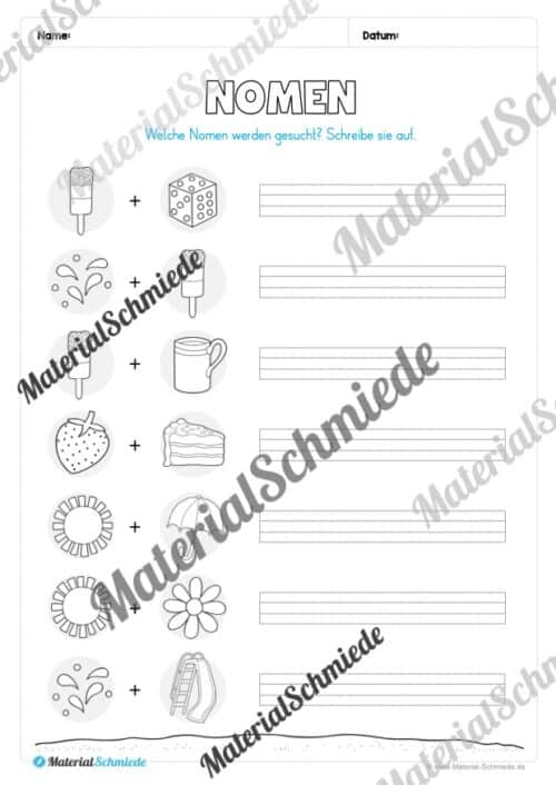 Arbeitsheft Wortarten - Thema Sommer (Arbeitsblatt 07)