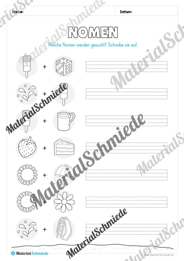Arbeitsheft Wortarten – Thema Sommer (Arbeitsblatt 07)