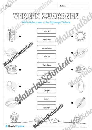 Arbeitsheft Wortarten – Thema Sommer (Arbeitsblatt 13)