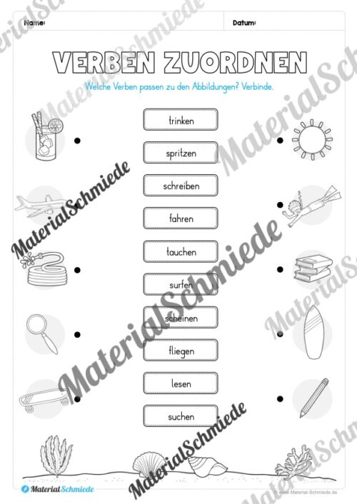 Arbeitsheft Wortarten - Thema Sommer (Arbeitsblatt 13)