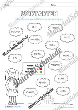 Arbeitsheft Wortarten – Thema Sommer (Arbeitsblatt 20)