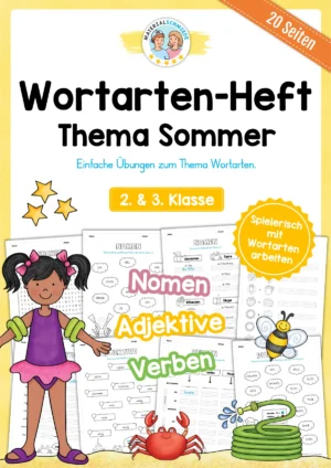 Arbeitsheft Wortarten - Thema Sommer (20 Arbeitsblätter)