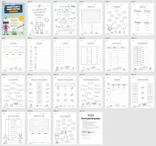 Arbeitsheft Wortarten - Thema Sommer (Überblick)