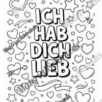 Kostenlose Ausmalbilder zum Valentinstag - Arbeitsblatt 01