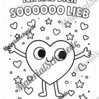 Kostenlose Ausmalbilder zum Valentinstag - Arbeitsblatt 02