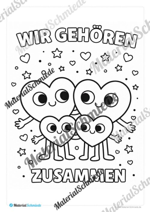 Kostenlose Ausmalbilder zum Valentinstag - Arbeitsblatt 03