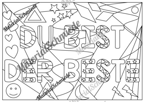 Ausmalbild PopArt Vatertag (Arbeitsblatt)