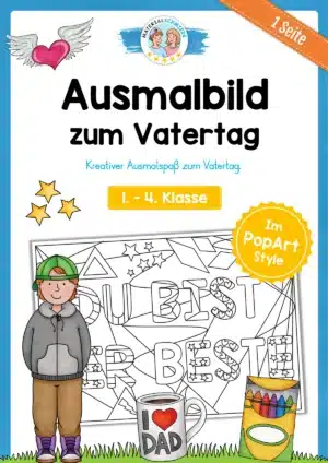 Ausmalbild PopArt Vatertag (1. - 4. Klasse)