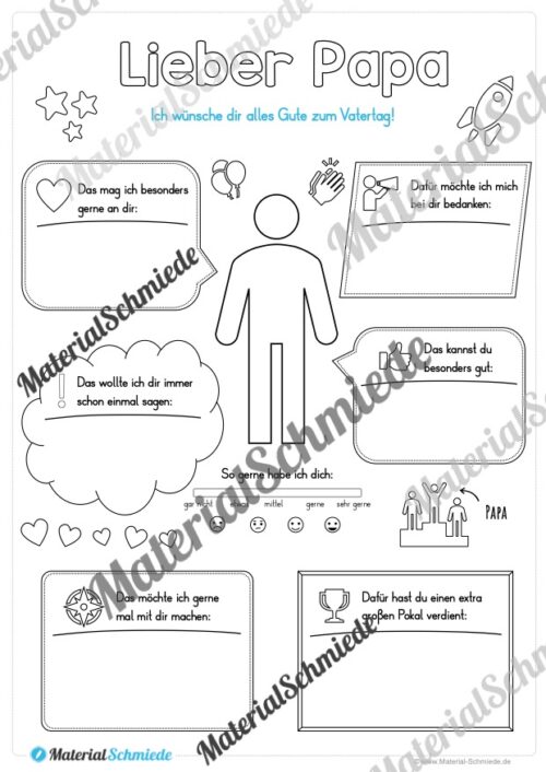 Steckbrief: Botschaften zum Vatertag (Vorschau Arbeitsblatt)