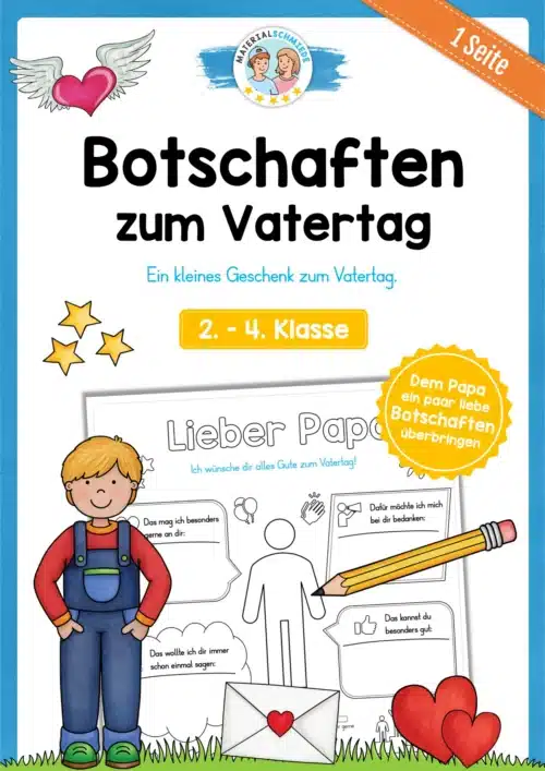 Arbeitsblatt: Botschaften zum Vatertag überbringen (2. -4. Klasse)