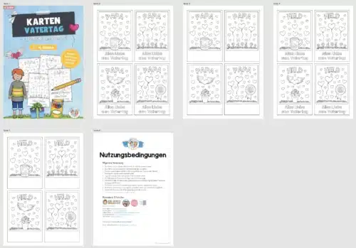 Kostenlose Karten zum Vatertag zum Ausmalen (Überblick)