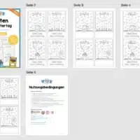 Kostenlose Karten zum Vatertag - 4 Vorlagen (1. - 4. Klasse) - Überblick