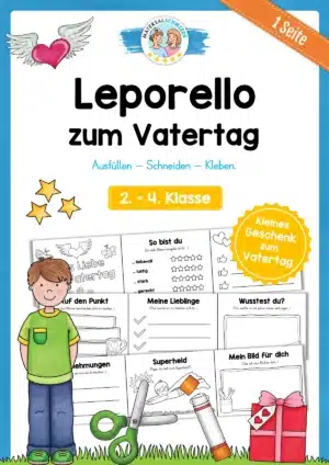 Bastelübung zum Vatertag: Leporello als Geschenk (2. - 4. Klasse)
