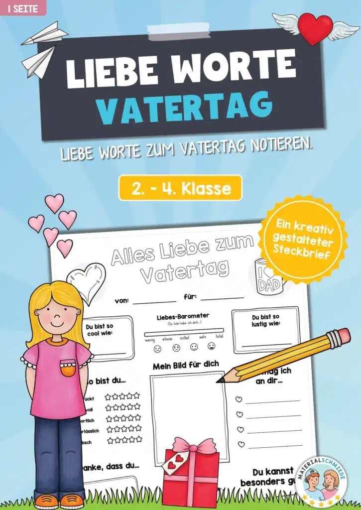 Steckbrief: Liebe Worte zum Vatertag notieren