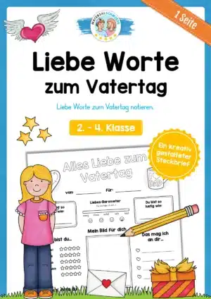 Arbeitsblatt: Liebe Worte zum Vatertag überbringen (2. - 4. Klasse)