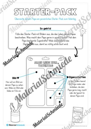 Starter-Pack zum Vatertag (50 Seiten) – Arbeitsblatt 01