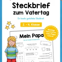 Steckbrief Vatertag: Mein Papa (2. - 4. Klasse)