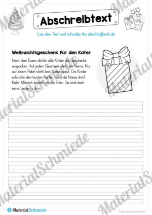 10 Abschreibtexte zu Weihnachten (Weihnachtsgeschenk für den Kater)