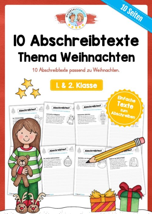 10 Abschreibtexte zu Weihnachten (1. & 2. Klasse)