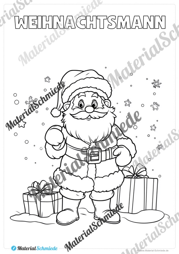 Ausmalbilder Weihnachten (Arbeitsblatt 01)
