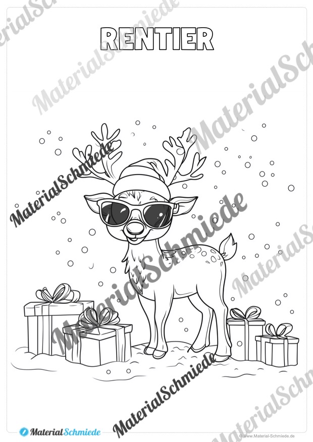 Ausmalbilder Weihnachten (Arbeitsblatt 02)