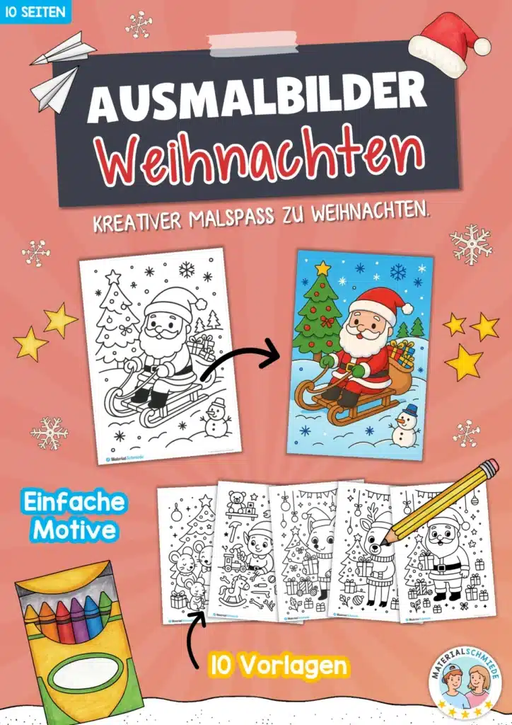 10 kostenlose Ausmalbilder zu Weihnachten