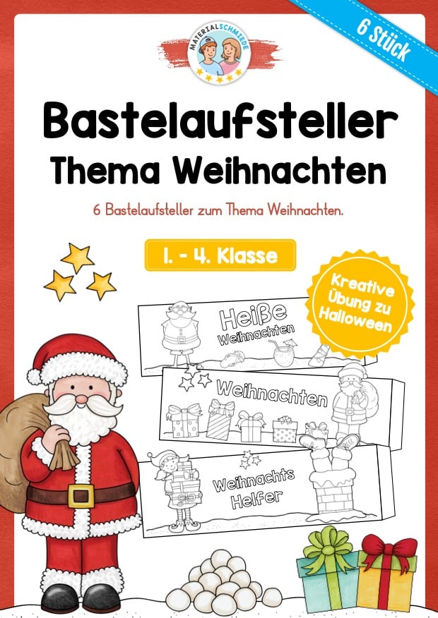 6 Bastelaufsteller zu Weihnachten